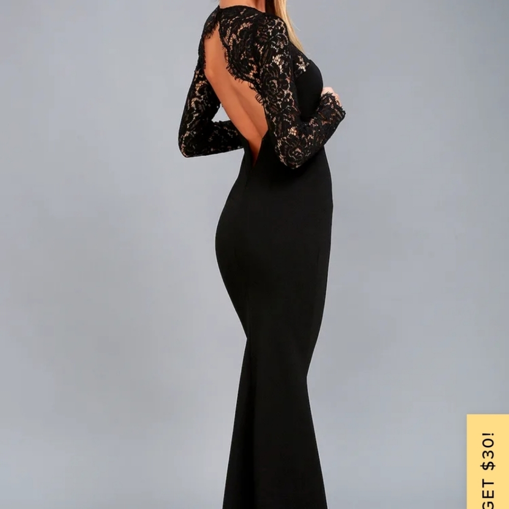 Whenever You Call Black Lace Maxi Dress
